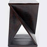 Global Archive Jasper Side Table in Distressed Espresso Solid Acacia